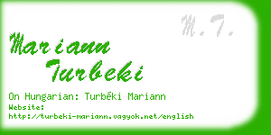 mariann turbeki business card