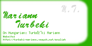 mariann turbeki business card